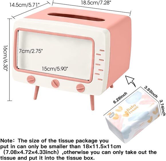 SGVAHY Pink & White Tissue Box Cell Phone Holder NWT - Picture 3 of 12